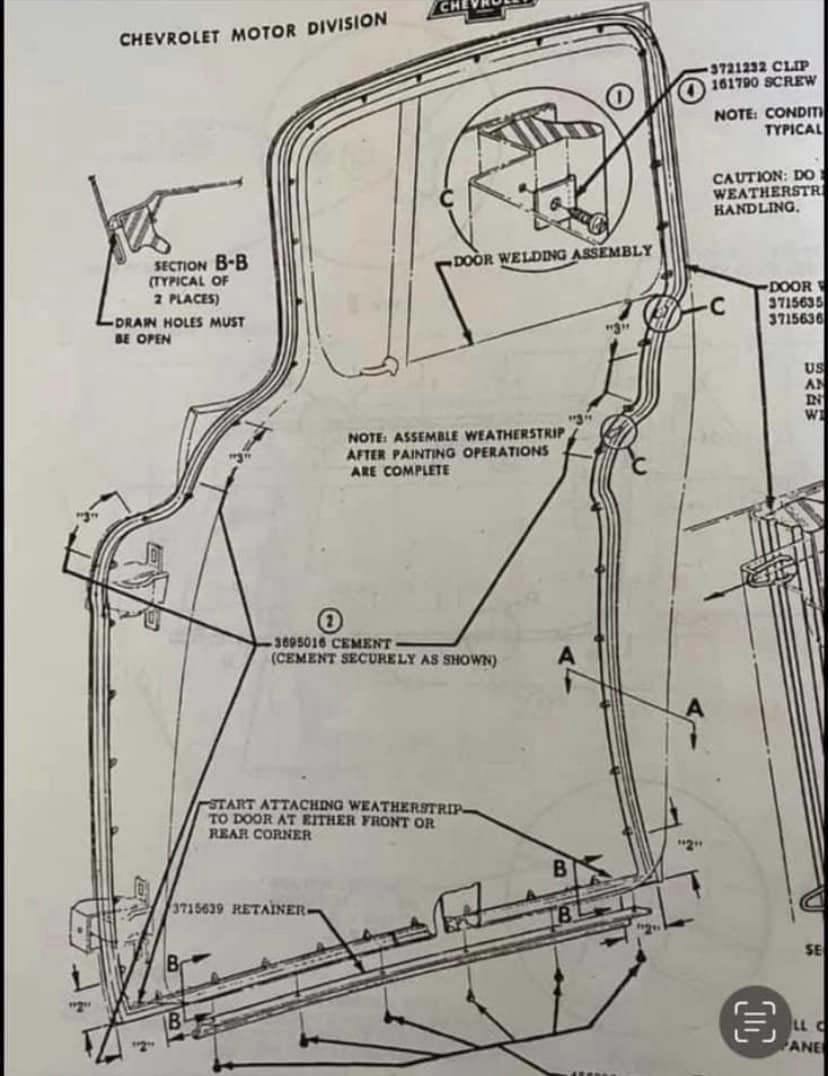 1955-1959 Chevrolet GMC Pickup Truck Door Cab Weatherstrip Seals Pair USA Made
