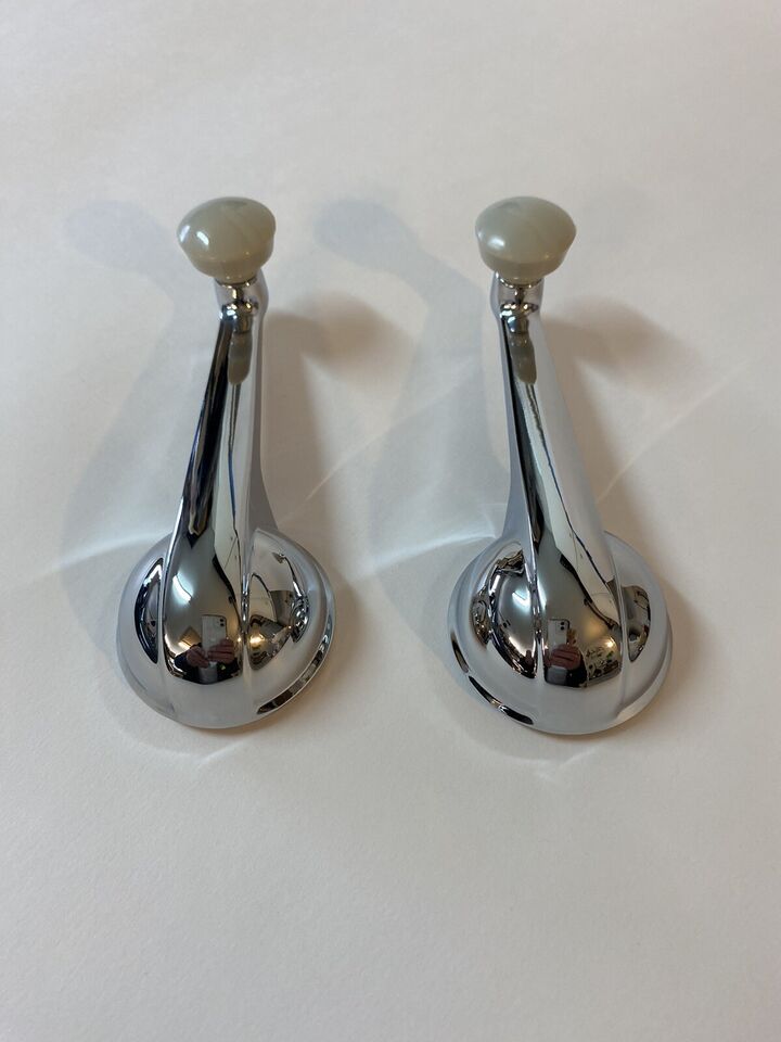 1947 - 1959 Bone Color GMC Pickup Truck Door Window Crank Handles Chrome PAIR