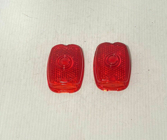 Tail Light Assemblies: 1937 1938 Chevy Car 1940-53 Truck Tail Lite Lens Red Plastic Glo Brite New Pair