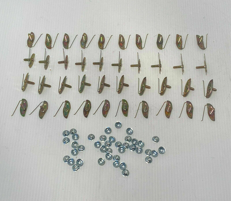 Molding Clips: 1957 1958 Chevy Cameo Bed Side Trim Factory Molding 40 CLIPS With Nuts