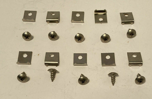 screws: 1955-1959 Chevy/GMC Truck Door Weatherstrip Seal Retainer Clip Kit w/Screws 10pc