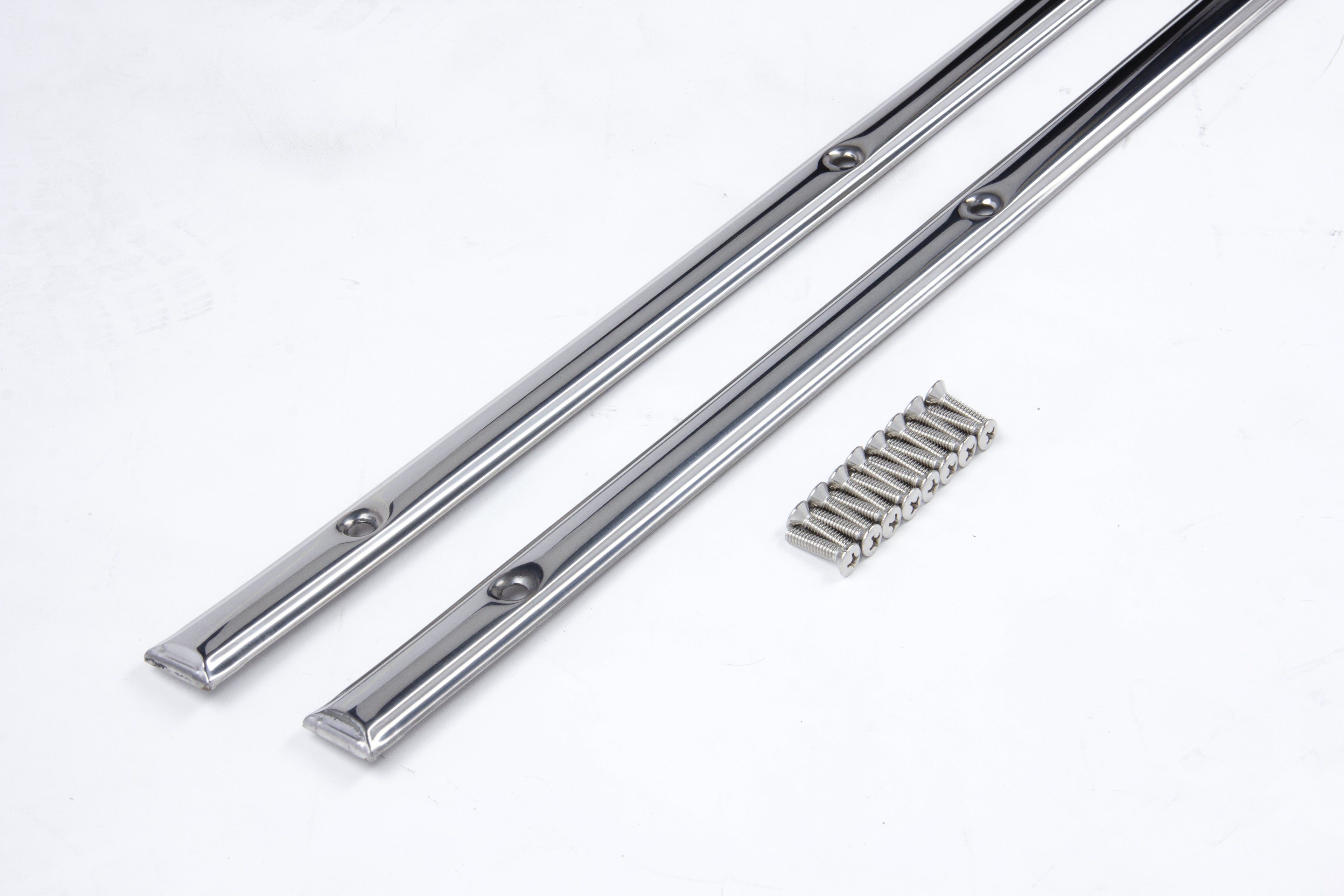 NEW 1955 - 1958 CHEVY CAMEO TRUCK STAINLESS STEEL TOP BED MOLDING Show