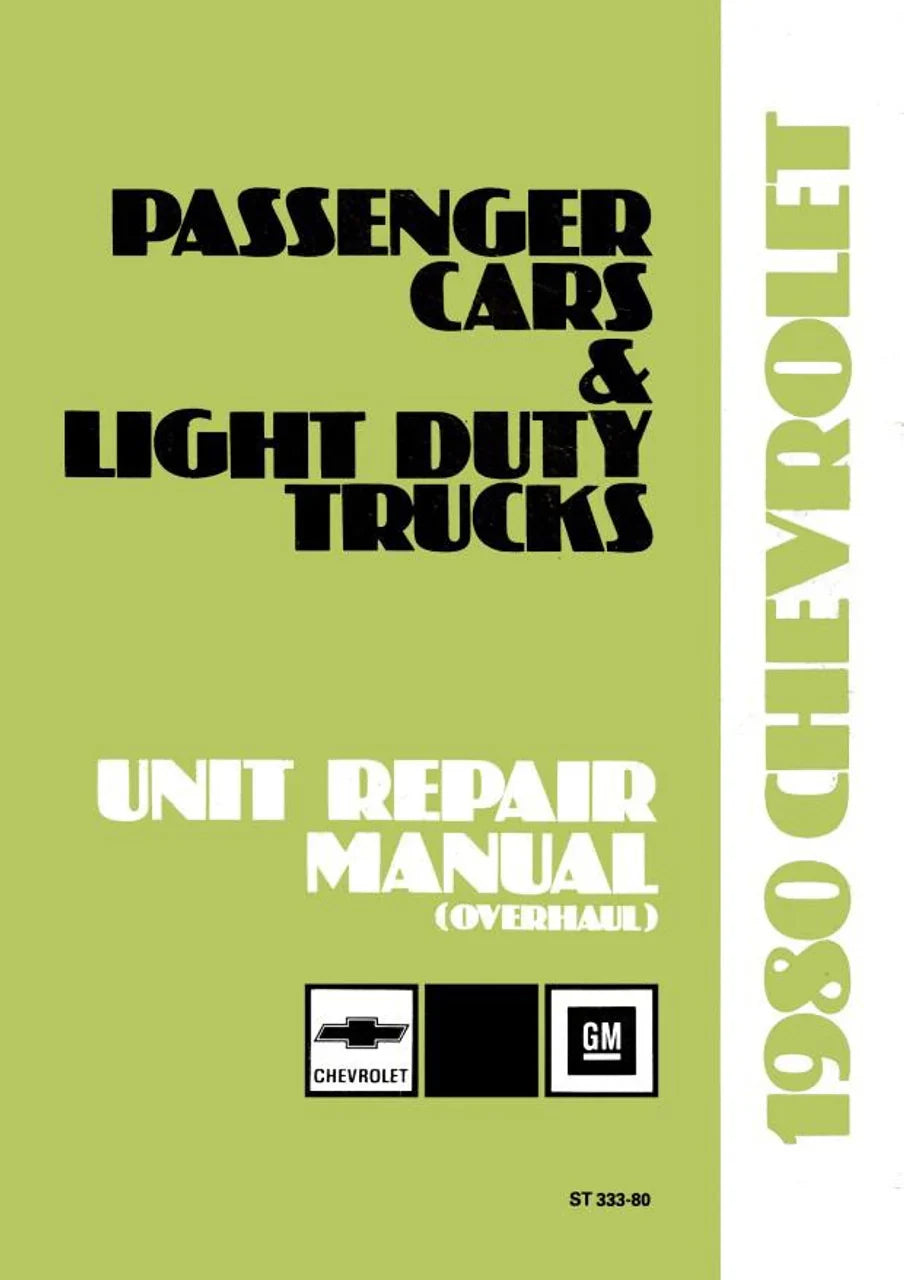 Licensed 1980 Chevrolet Pickup Blazer Van And Suburban Shop Manual