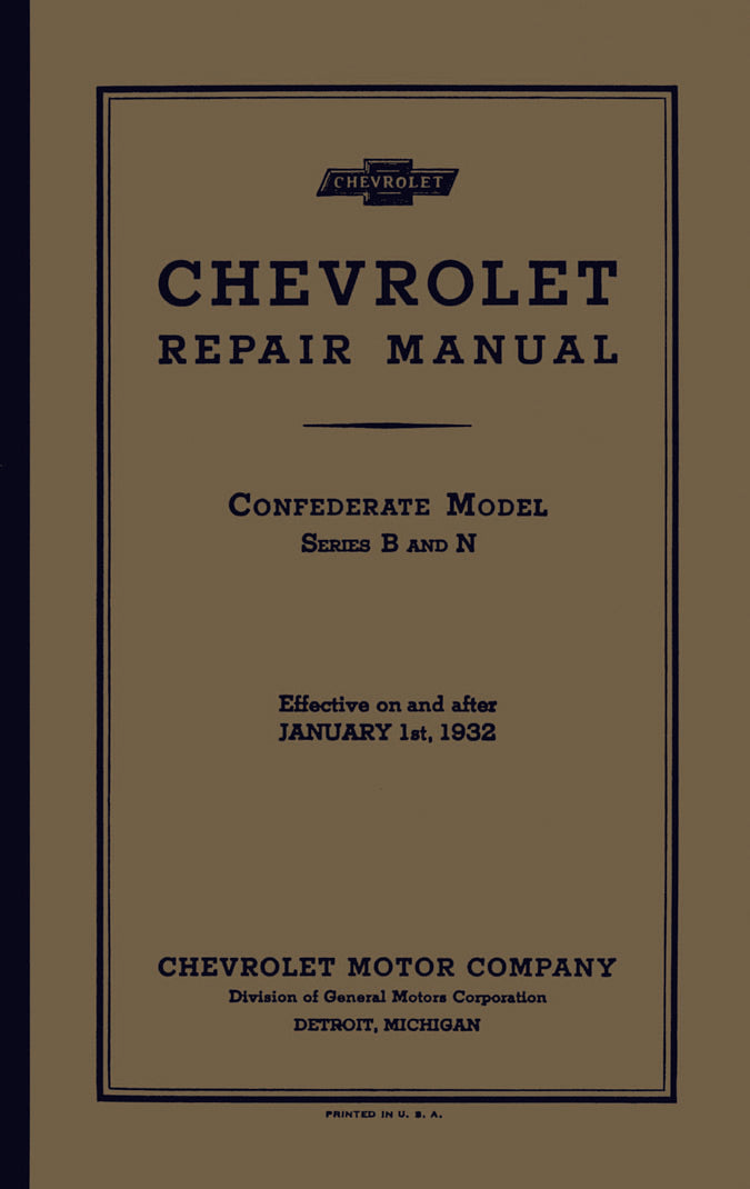 Licensed 1929 -1933 Chevrolet Repair Manual Set Brakes Engine Electrical