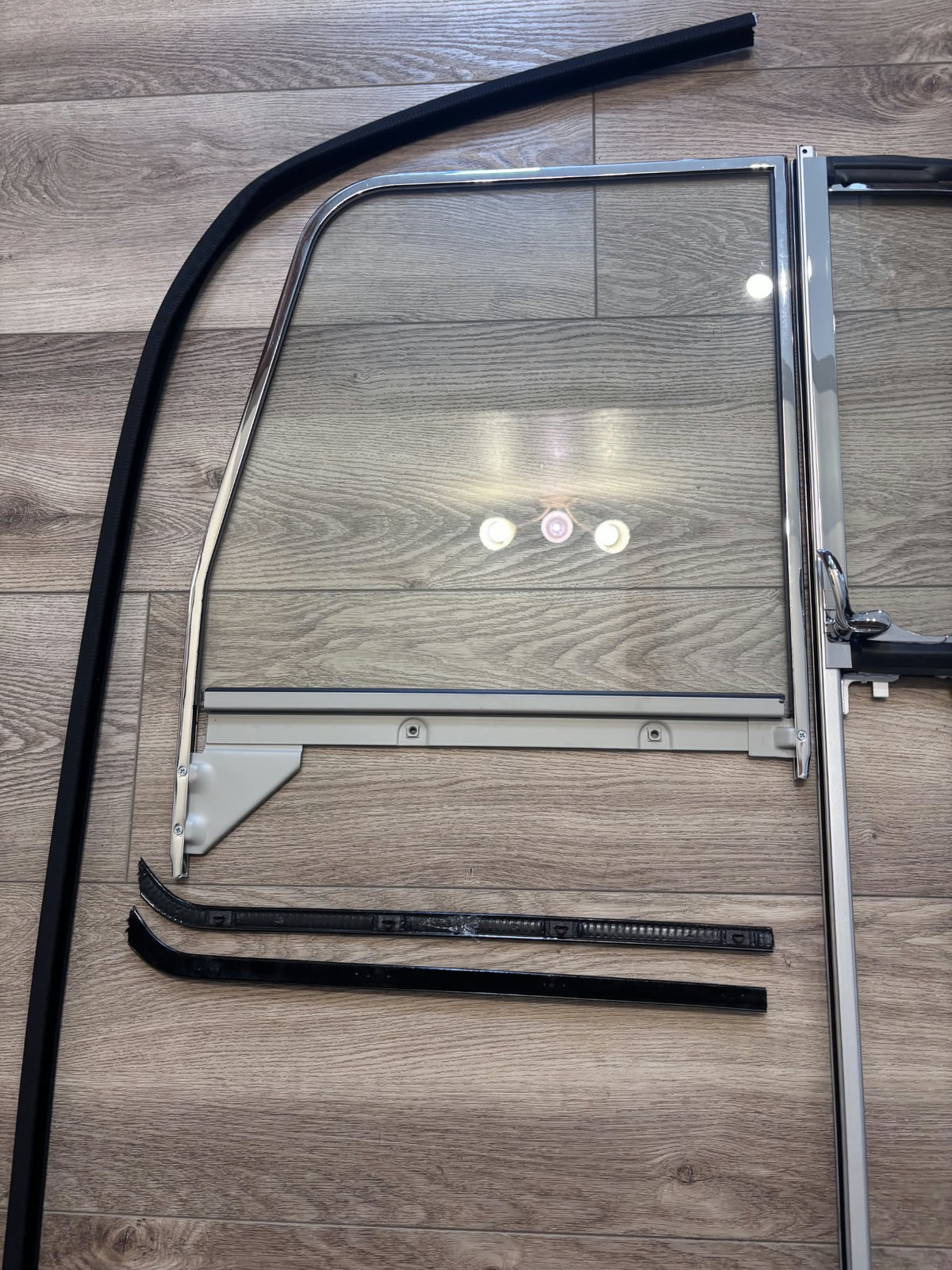 1955 - 1959 Chevy GMC Truck Chrome Door, Glass Window, and Chrome Vent Window with Clear Glass