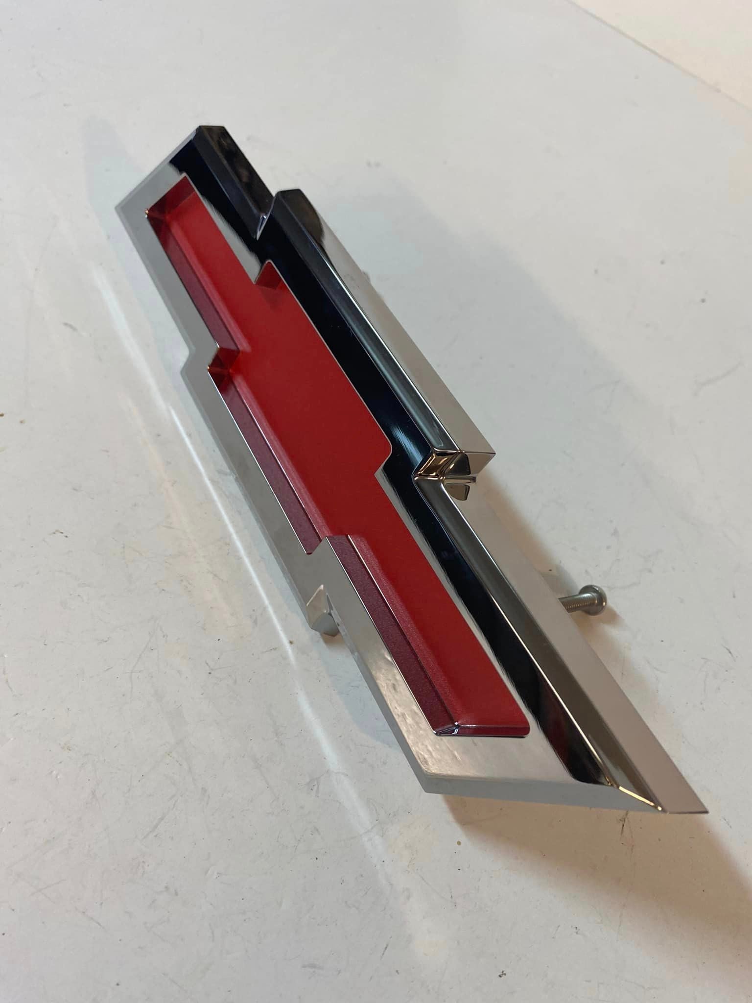 1955 - 1958 Show Chrome Chevy Cameo Truck New Bowtie Tailgate Emblem