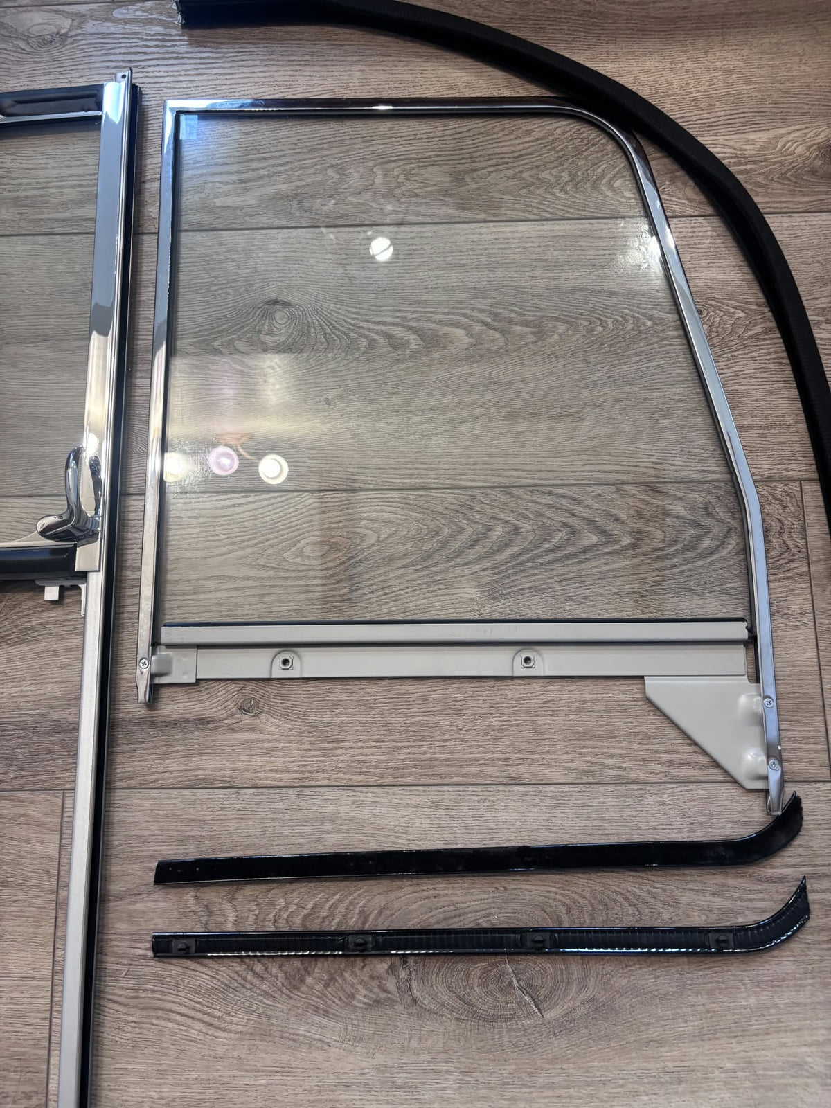 1955 - 1959 Chevy GMC Truck Chrome Door, Glass Window, and Chrome Vent Window with Clear Glass