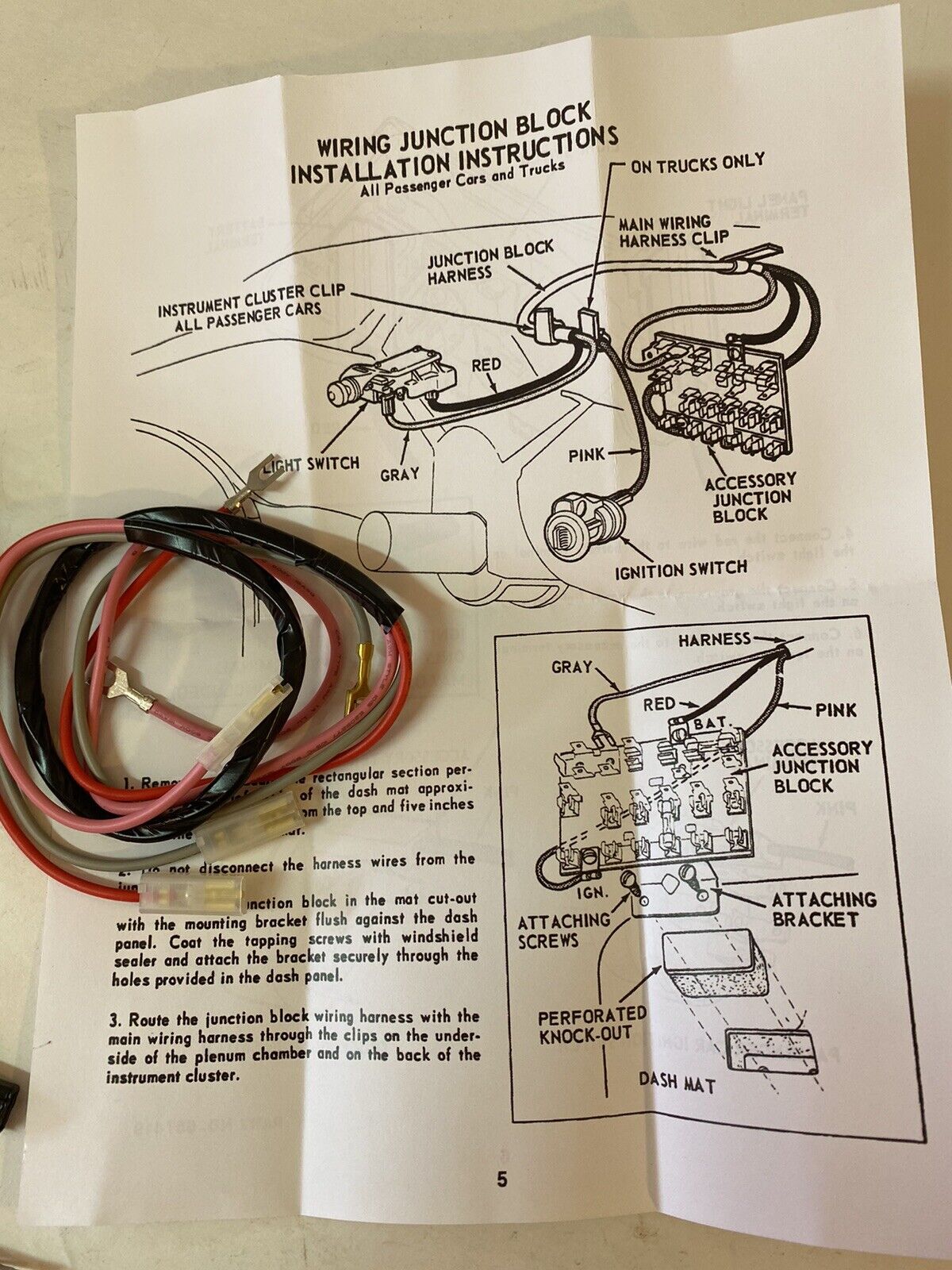 Chevy / GMC Truck Fuse Block Wire Harness 1955 - 1959 1955 - 1956 Car