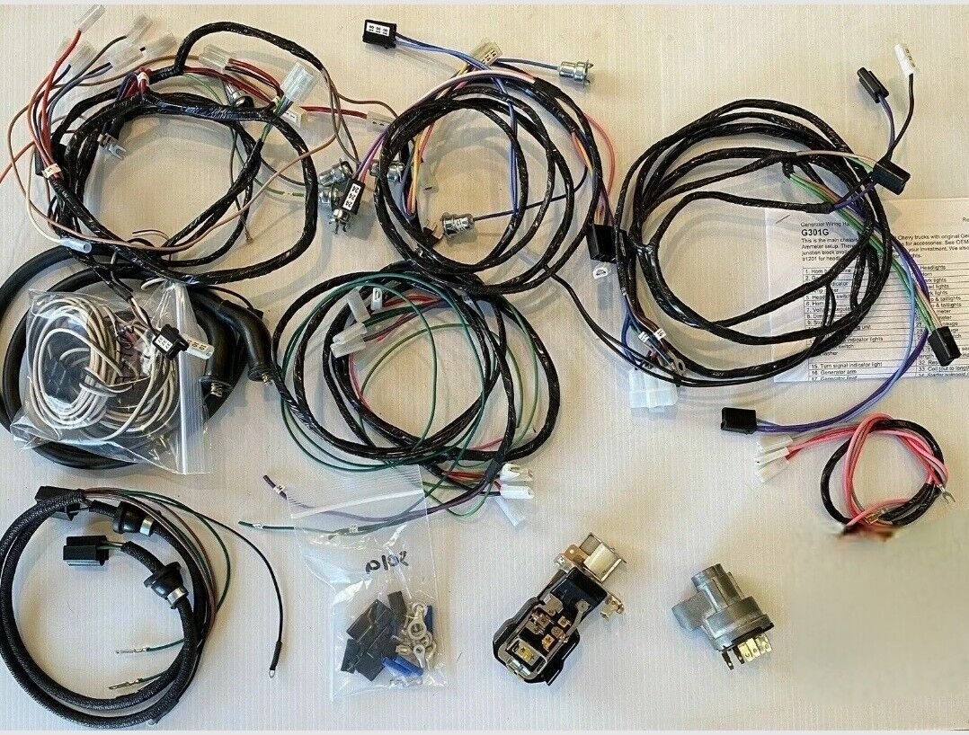 Wiring Harnesses: 1955 - 1957 Chevy Truck USA Complete Correct Wiring Harness Kit ALT With Switches