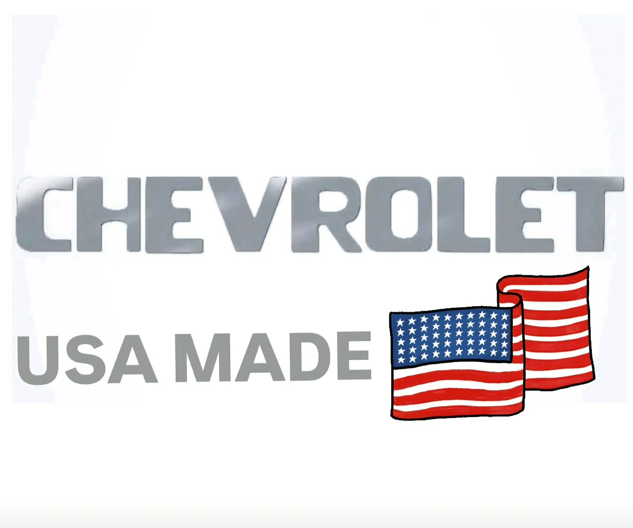 1954 - 1987 Tailgate Letters White Chevy Stepside for Chevy Truck USA Made