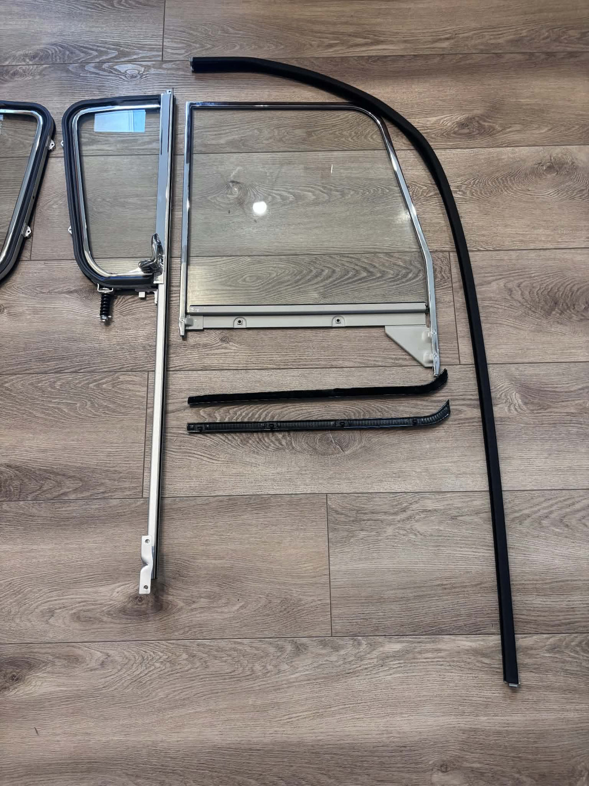 1955 - 1959 Chevy GMC Trucks Complete Clear Glass, Chrome framed Window Kit