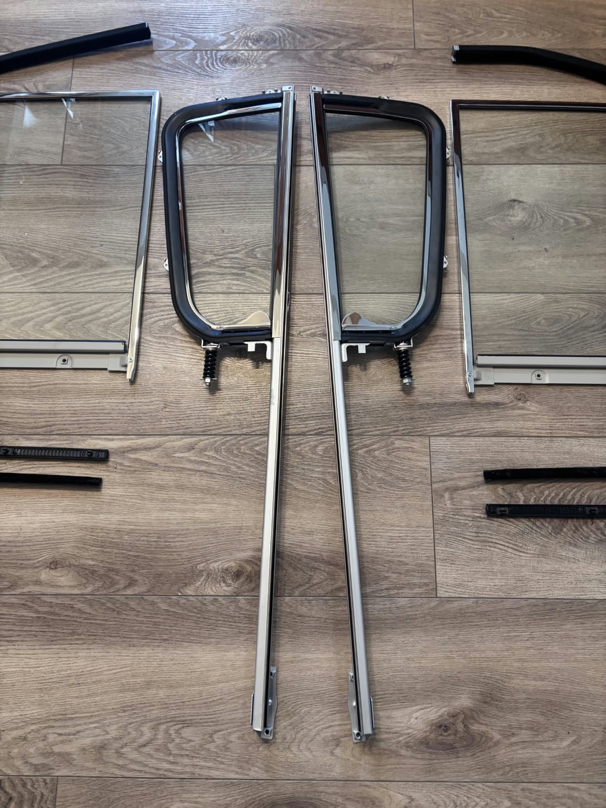 1955 - 1959 Chevy GMC Truck Chrome Door, Glass Window, and Chrome Vent Window with Clear Glass