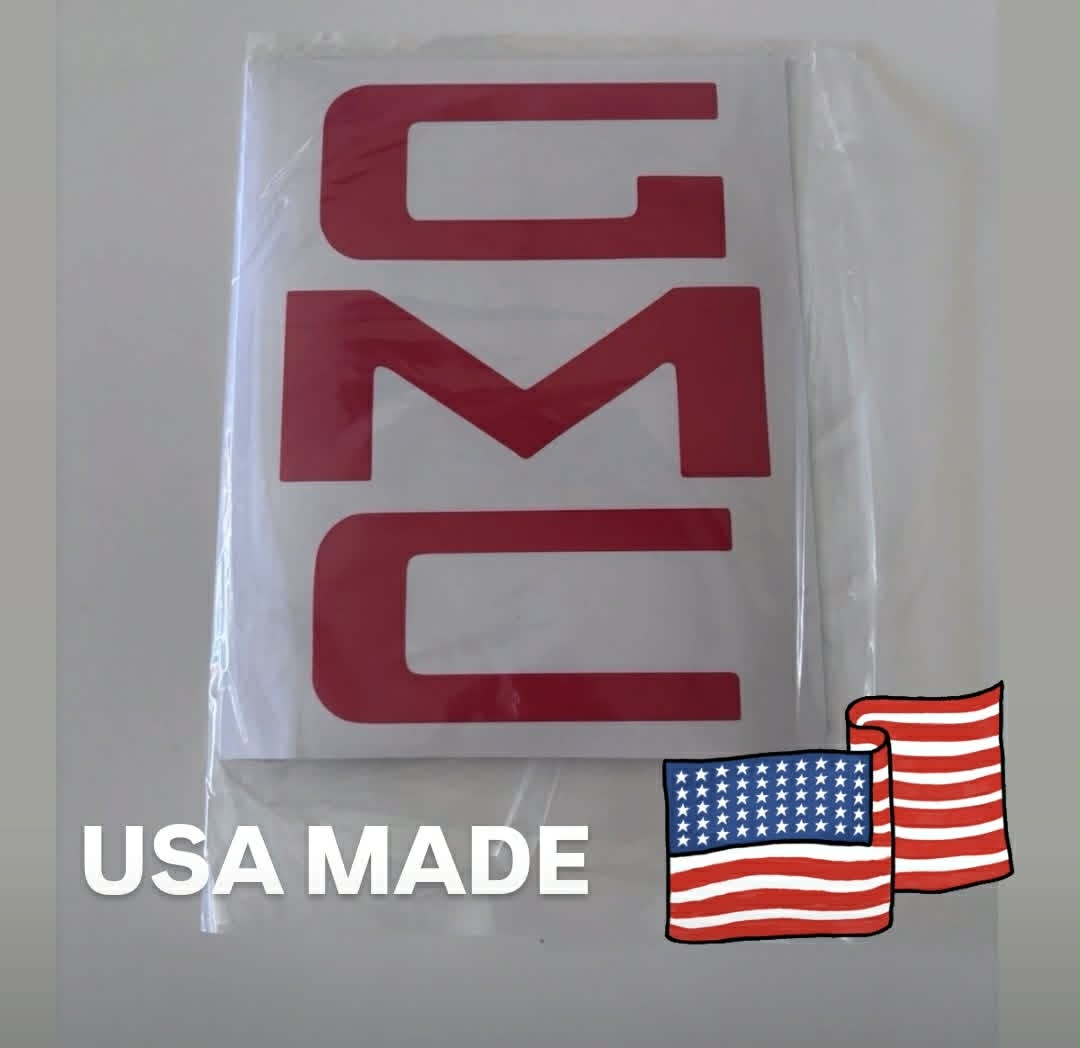 1967 - 1972 GMC Fleetside Tailgate Letters Red USA Made