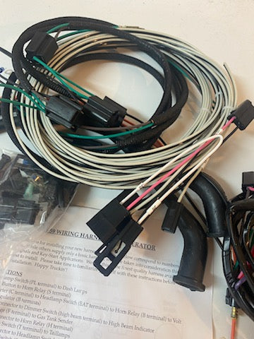 Wiring Harnesses: 1955 - 1957 Chevy Truck USA Complete Correct Wiring Harness Kit ALT With Switches