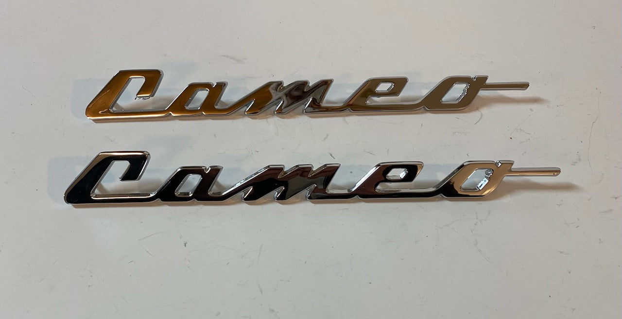 1957 - 1958 Cameo Bedside Script Show Chrome with mounting clips Pair