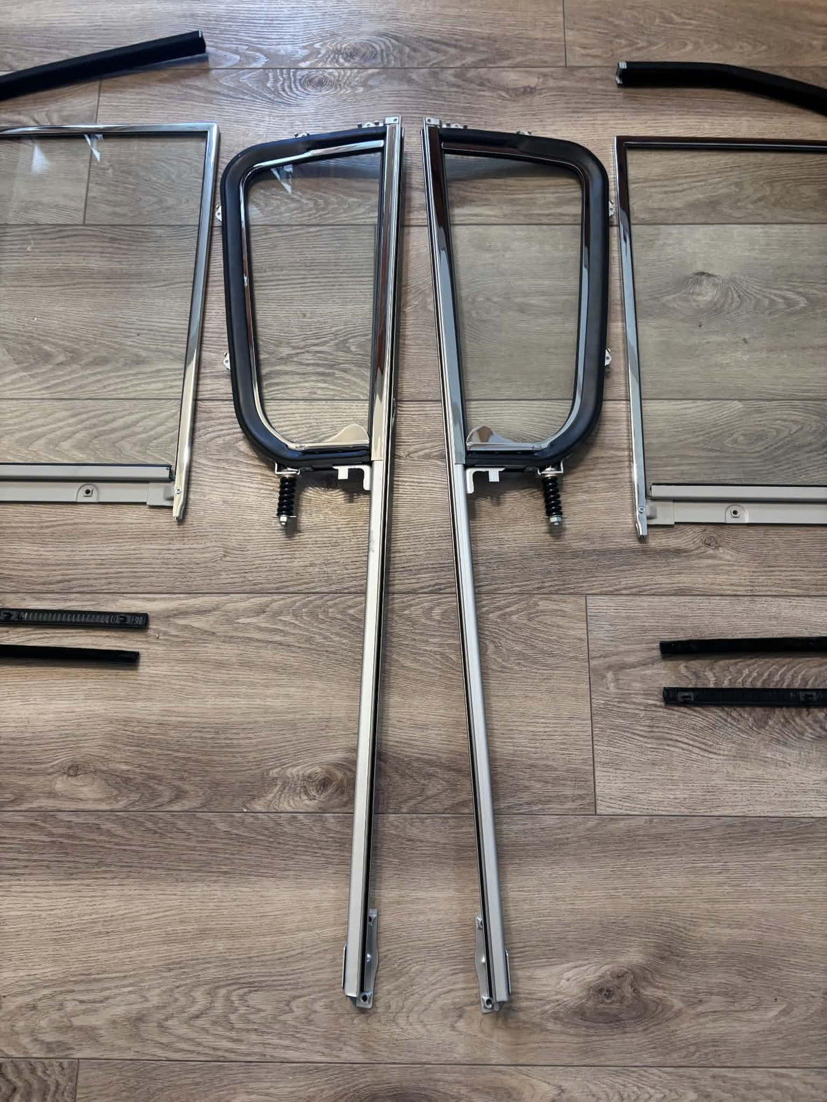 1955 - 1959 Chevy GMC Trucks Complete Clear Glass, Chrome framed Window Kit
