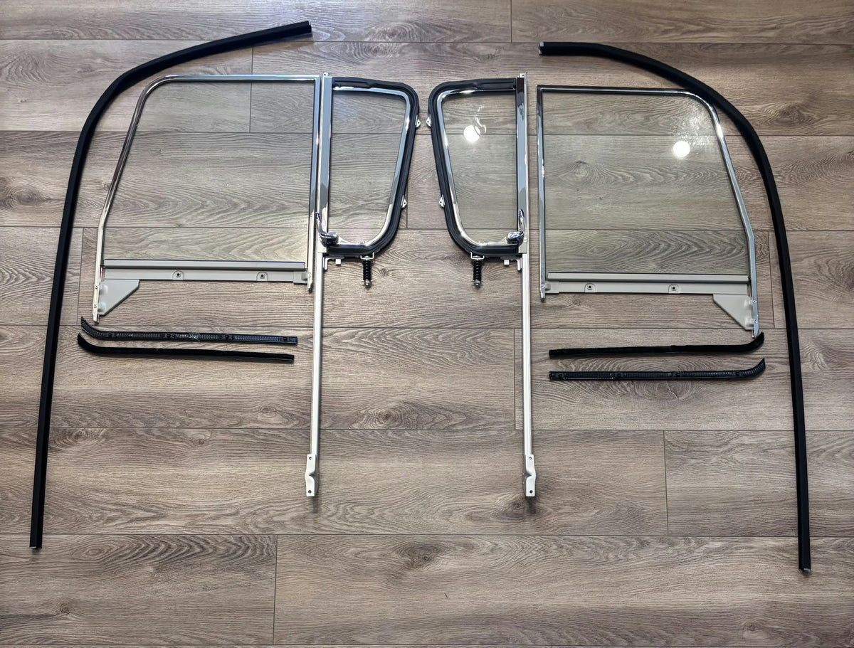 1955 - 1959 Chevy GMC Truck Chrome Door, Glass Window, and Chrome Vent Window with Clear Glass