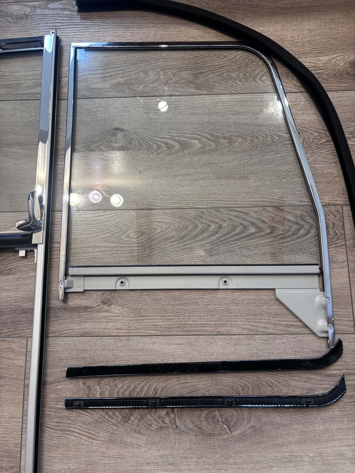1955 - 1959 Chevy GMC Trucks Complete Clear Glass, Chrome framed Window Kit
