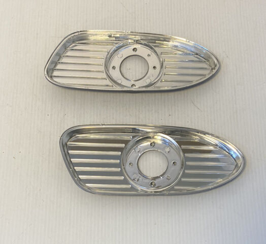 1958 1959 GMC Truck Park Light Bezels Pair Brand New Plastic Chrome GMC Style