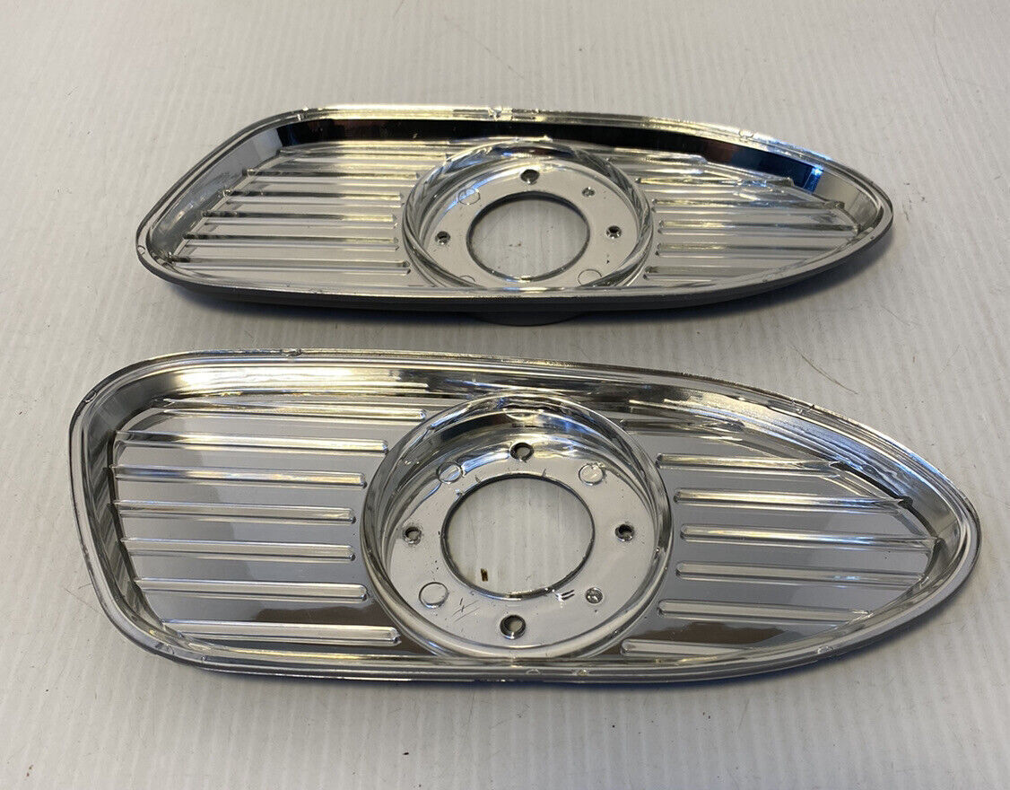 1958 1959 GMC Truck Park Light Bezels Pair Brand New Plastic Chrome GMC Style