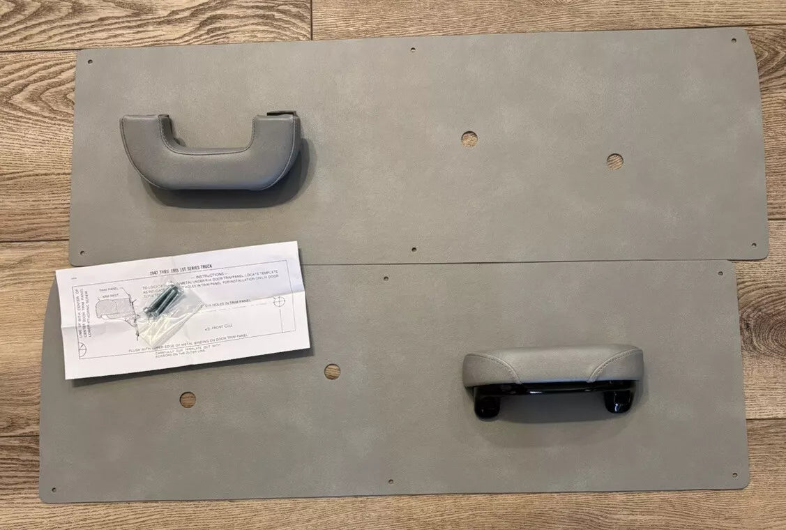 Premium OEM Vinyl CHEVY GMC TRUCK DOOR PANELS Arm Rest Kit Grey 1947 - 1955