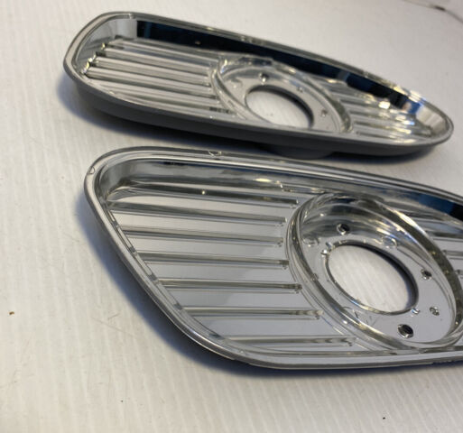 1958 1959 GMC Truck Park Light Bezels Pair Brand New Plastic Chrome GMC Style