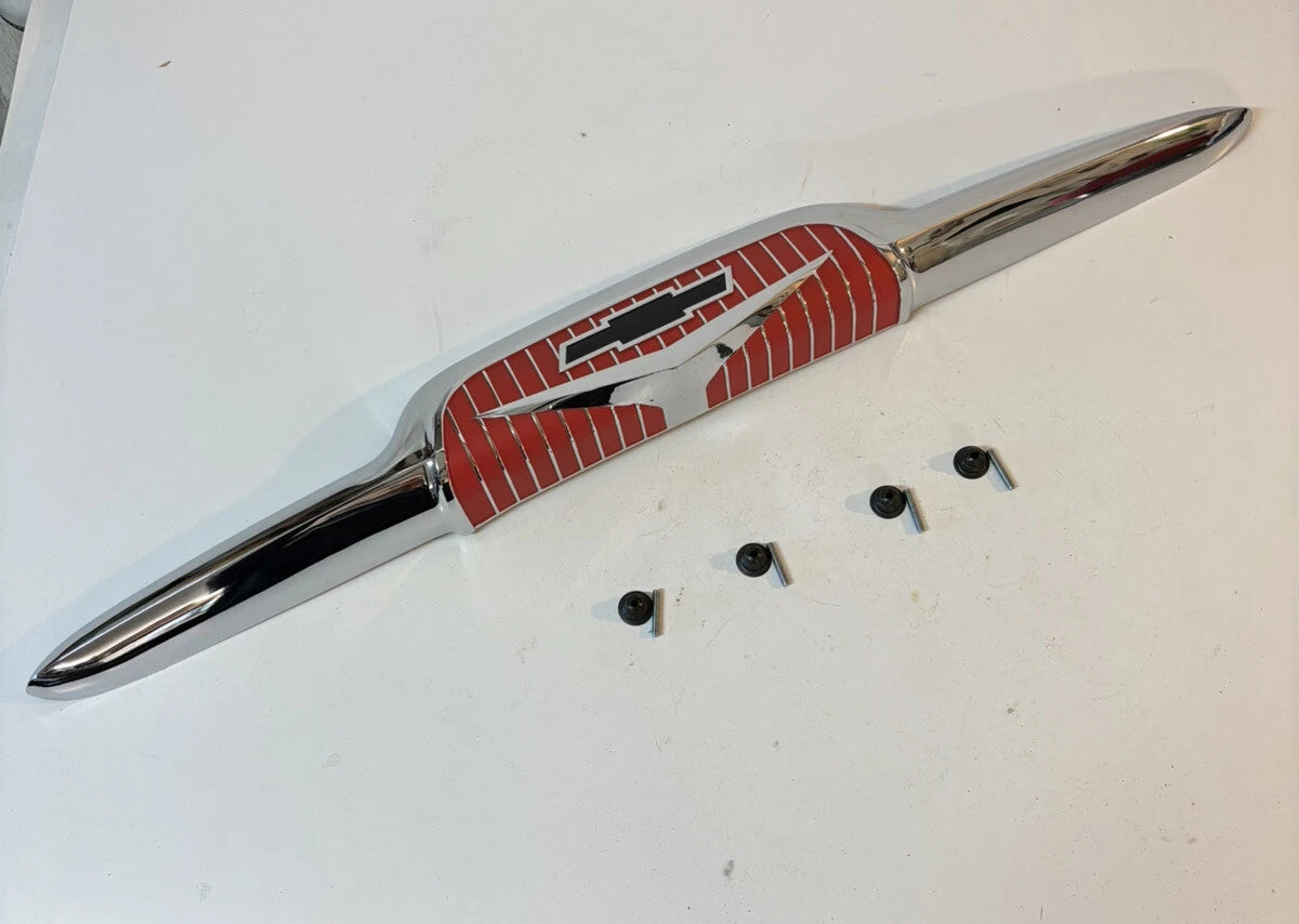 NEW 1956 1957 Chevrolet Pickup Truck V8 Hood Emblem 3725691 Ornament
