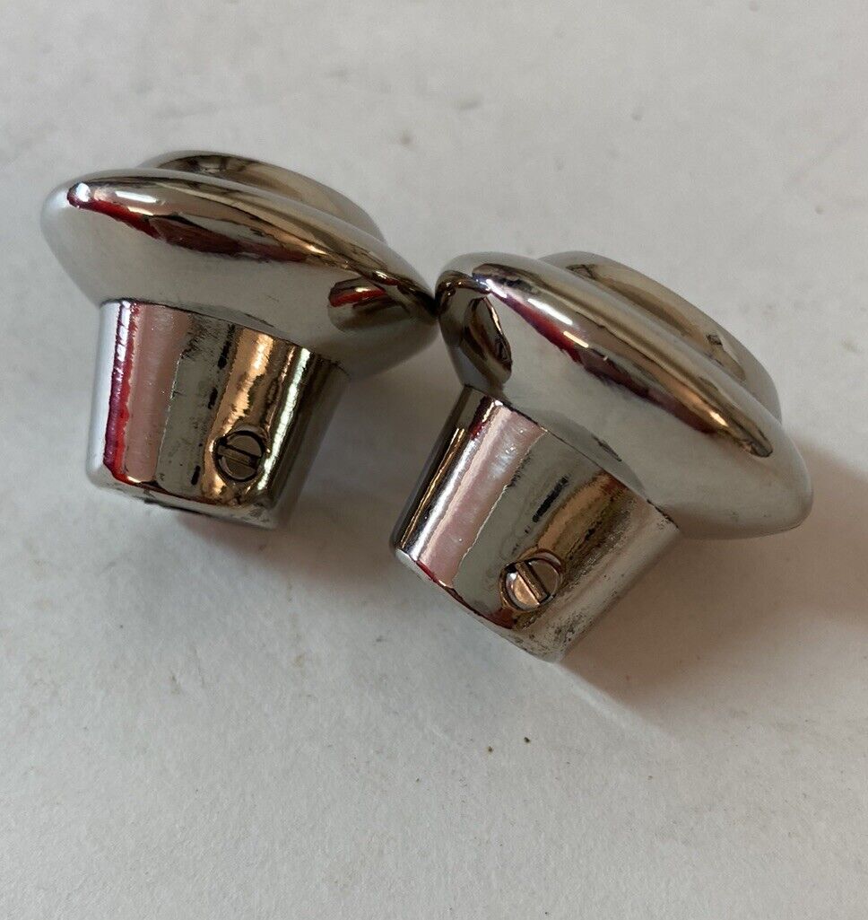 1955 - 1959 CHROME DASH RADIO KNOBS 2 CHEVY GMC TRUCK CORRECT Shape