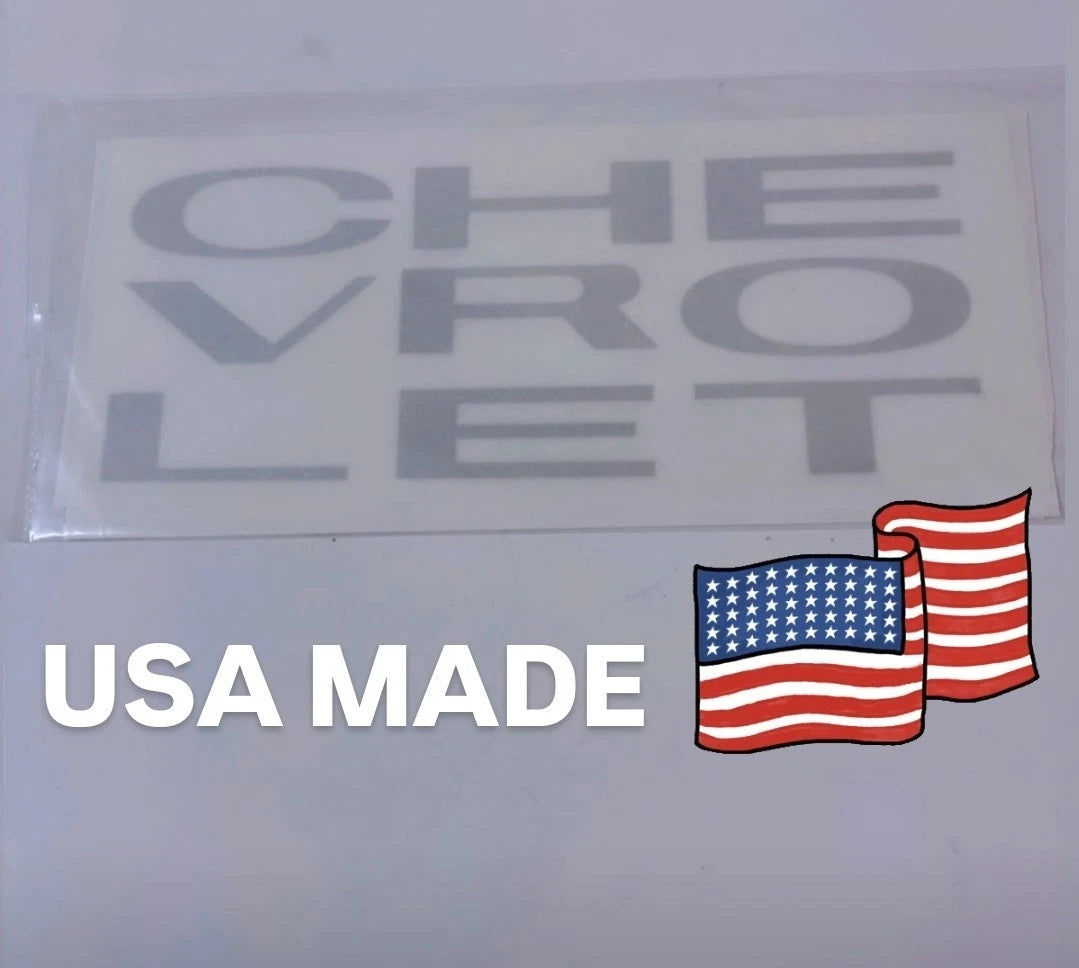 1963 - 1966 Chevrolet Truck "CHEVROLET" Grill Black Decal Lettering USA
