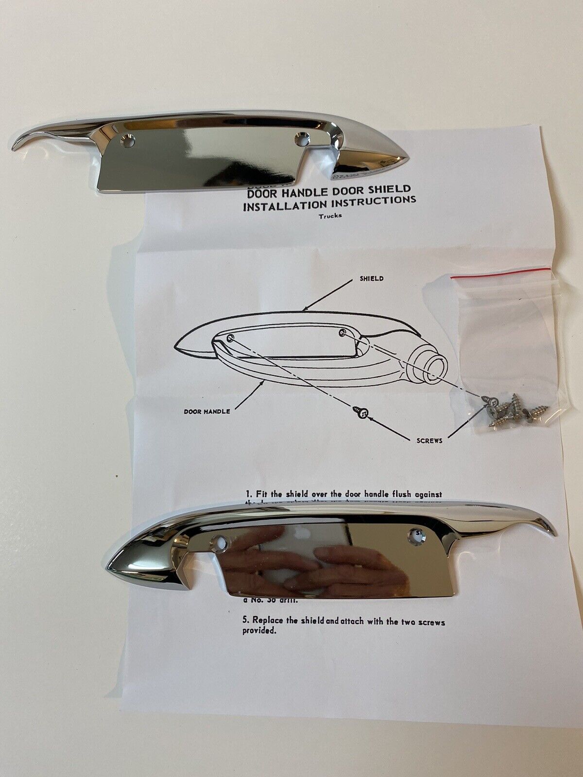 DOOR HANDLE SCRATCH GUARDS CHEVY GMC TRUCK  1955 - 1959 Screws Inst