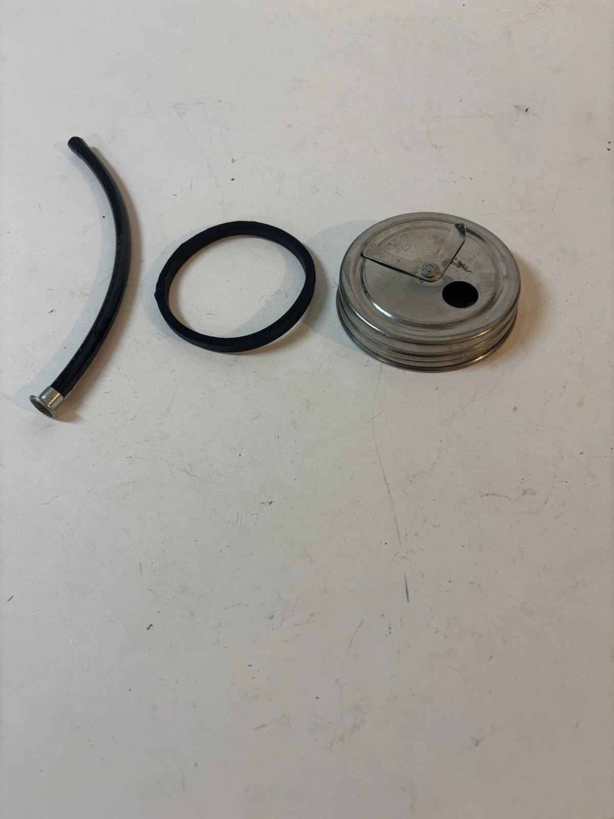 NEW 1940s - 1950s Glass Windshield Washer Glass Jar Small Mouth Lid Trico Type