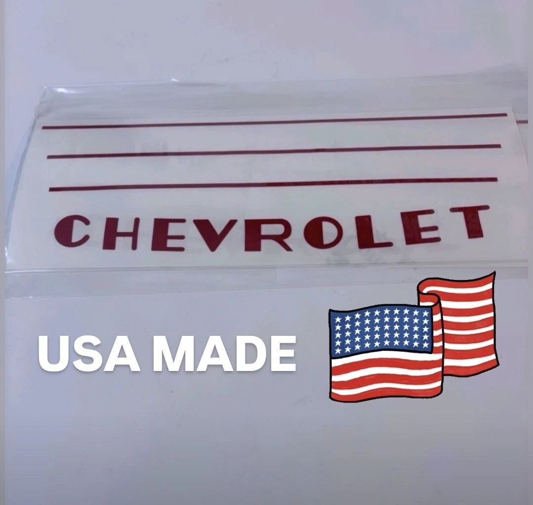 1941 - 1946 Chevrolet Truck "CHEVROLET" Grille Red Decal Lettering Set USA Made