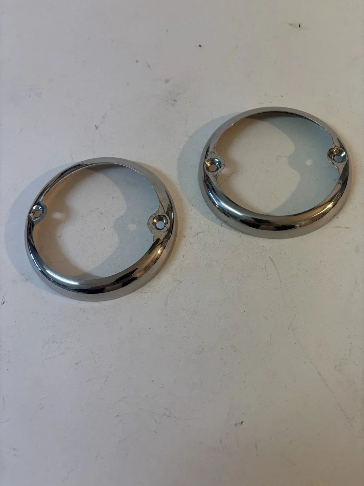 Ford 1933 - 1936 Car & 1942 - 1952 Pickup Polished Taillight Rim Tail Lamp Bezel (2)