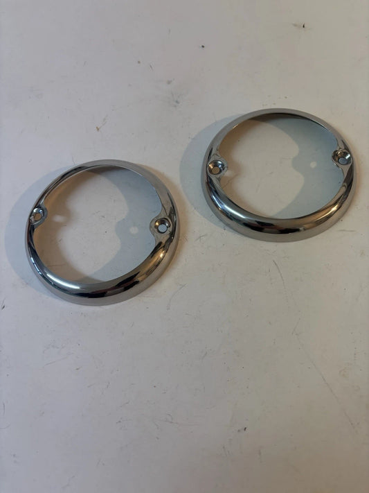 Ford 1933 - 1936 Car & 1942 - 1952 Pickup Polished Taillight Rim Tail Lamp Bezel (2)