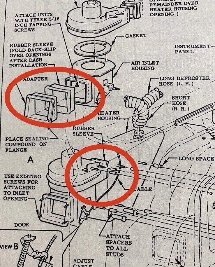 NEW 1955 - 1959 Chevy GMC Truck w/ Air Flow Deluxe Heater Rubber Sleeves Fan