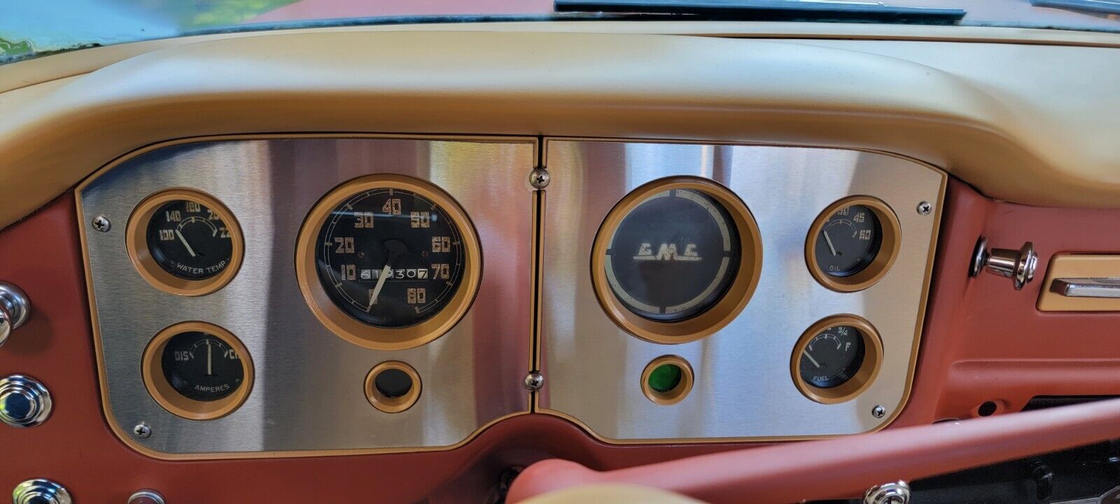 1955-1959 GMC Truck GAUGE CLUSTER BRUSHED STAINLESS Appliqué Set