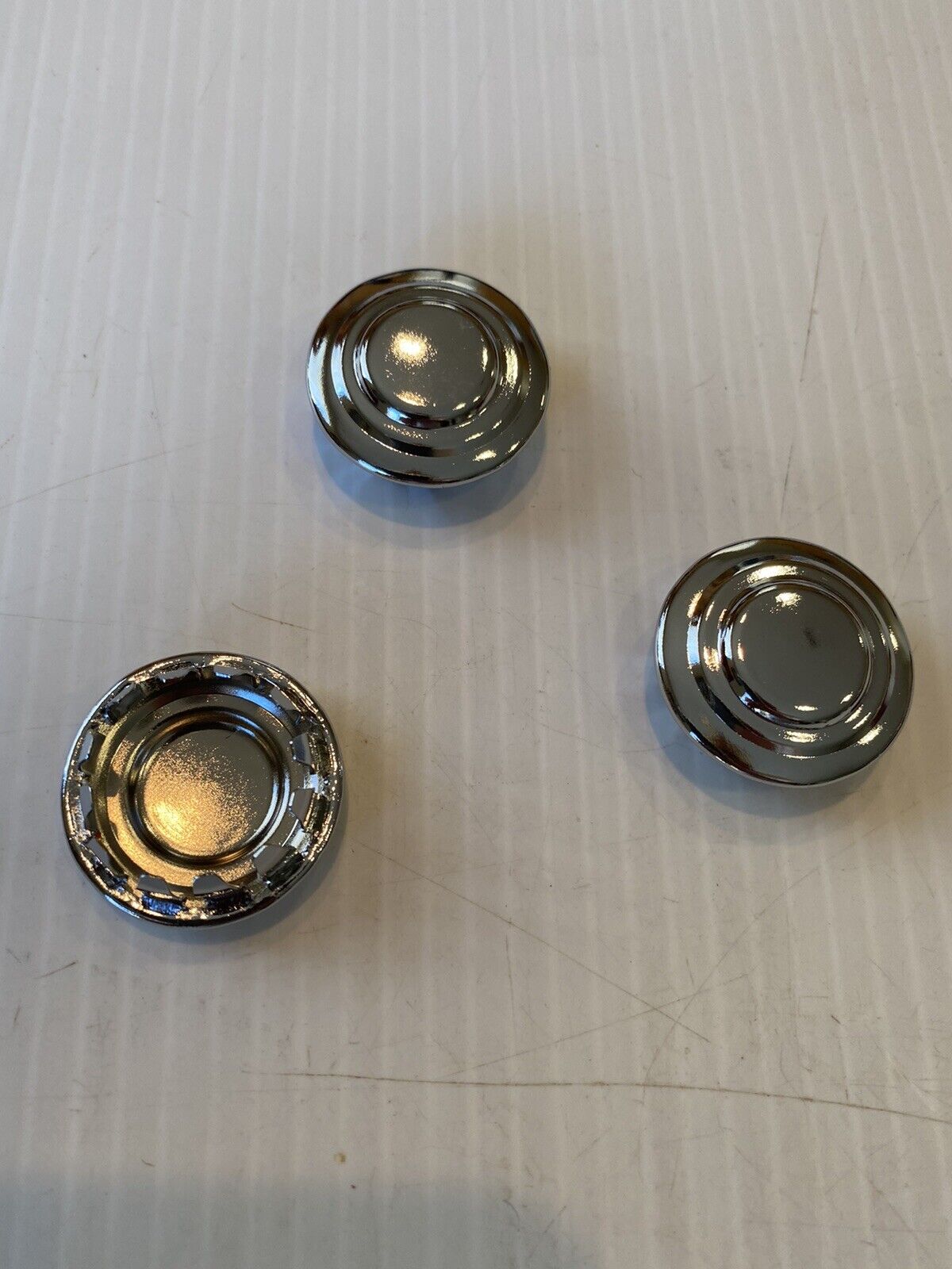 New 1955 - 1959 GMC Truck Chrome Steel Dash Hole Plugs 3 Free Ship