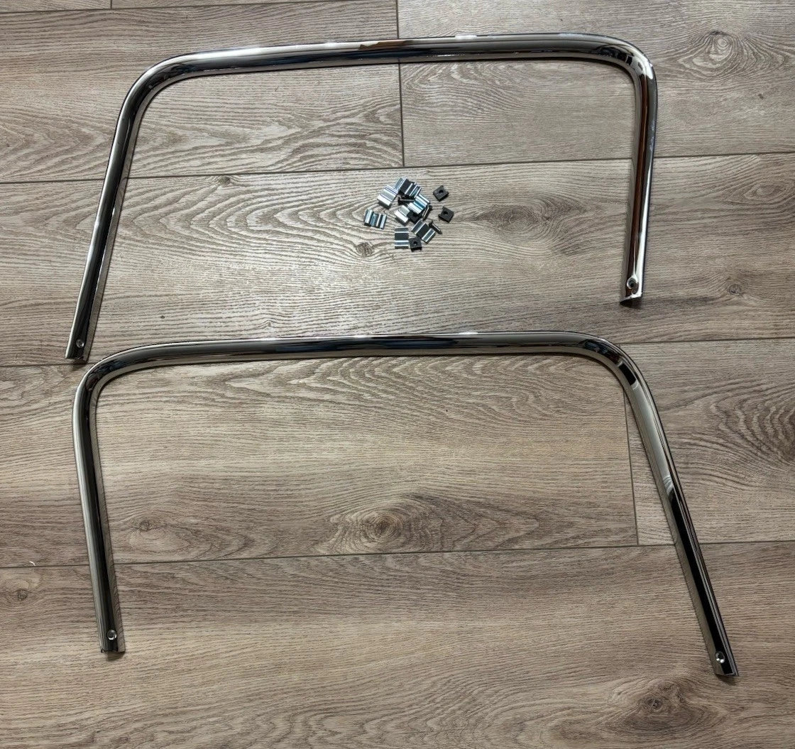 OEM PR Door Trim Panels Upper Inner Show Chrome 1955 2nd - 1959 Chevy GMC Truck