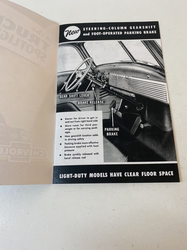 Chevy New Features Booklet 1948 Truck Spotlight Advance Design Trucks