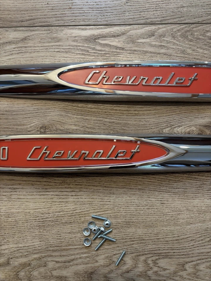 NEW Fender Emblems Pair CHEVROLET 3100 1957 Chevy Pickup USA Made My Tooling
