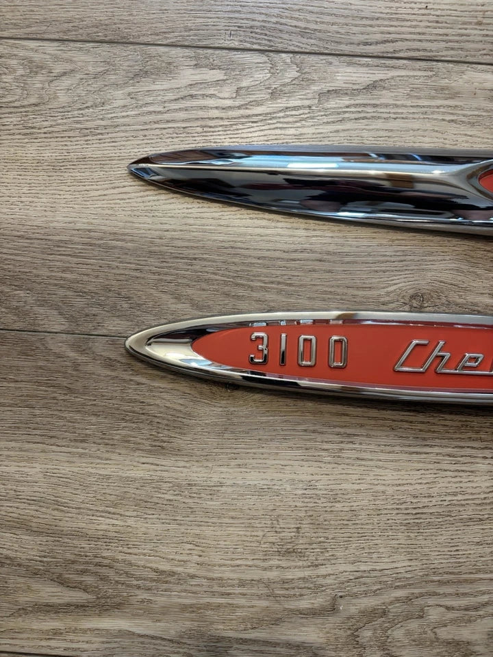 NEW Fender Emblems Pair CHEVROLET 3100 1957 Chevy Pickup USA Made My Tooling