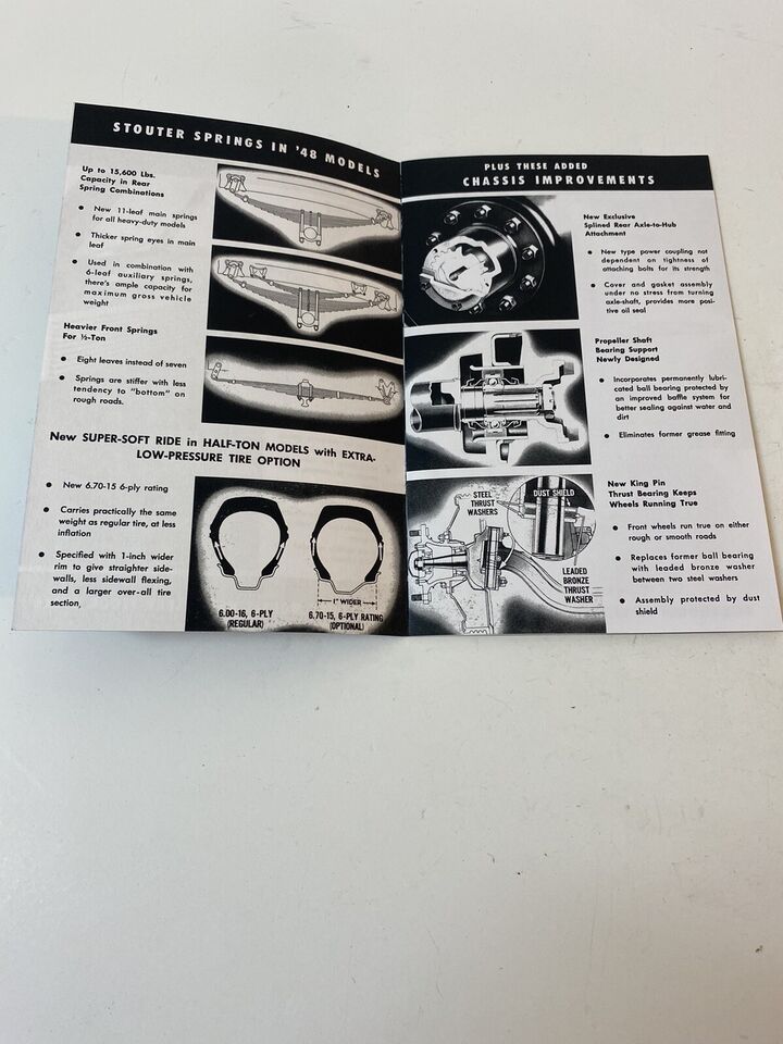 Chevy New Features Booklet 1948 Truck Spotlight Advance Design Trucks