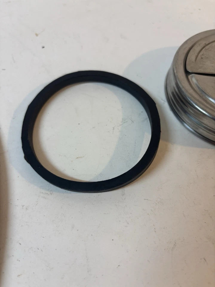 NEW 1940s - 1950s Glass Windshield Washer Glass Jar Small Mouth Lid Trico Type