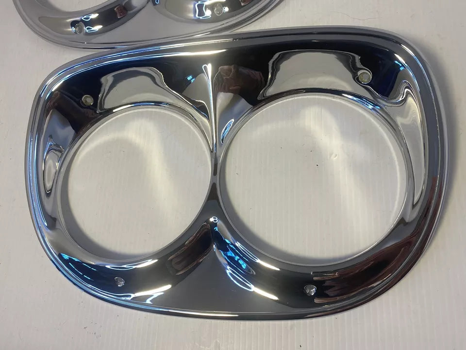 Show Chrome Headlight Bezels 1958 1959 Chevy Pickup Truck Headlamp Door OEM GMC