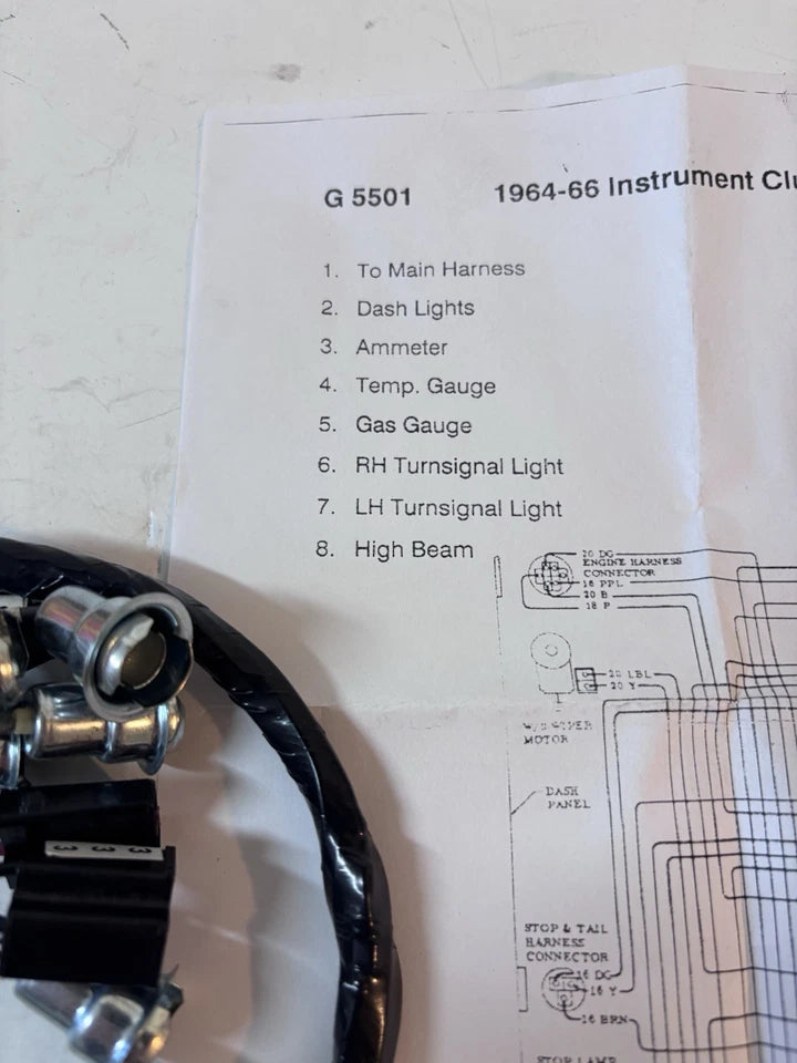 1964 - 1966 Chevy All Truck Models Pickup Dash Wiring With Gauges