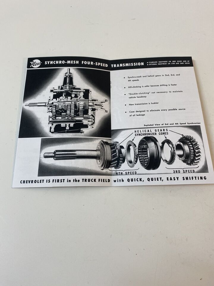 Chevy New Features Booklet 1948 Truck Spotlight Advance Design Trucks 8 Page