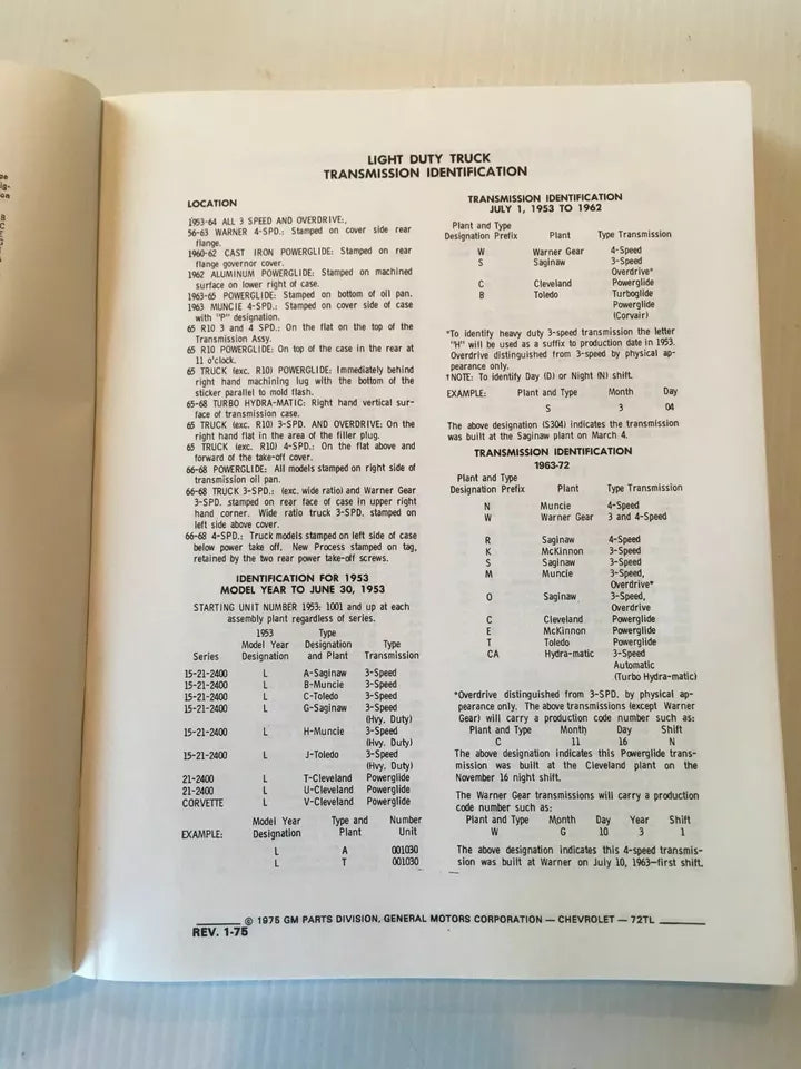 Manuals: 1960 - 1966 Chevy Truck Factory Assembly Manual All Models