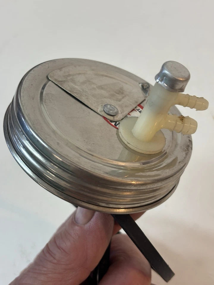 NEW 1940s - 1950s Glass Windshield Washer Glass Jar Small Mouth Lid Trico Type