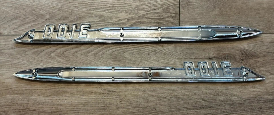 NEW 1955 Second Series Chevrolet Truck Show Chrome 3100 Fender Emblems PR USA