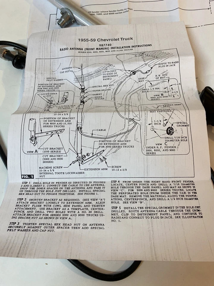 NEW RADIO ANTENNA CHEVROLET GMC TRUCK 1955 - 1959 Cameo Suburban Pickup